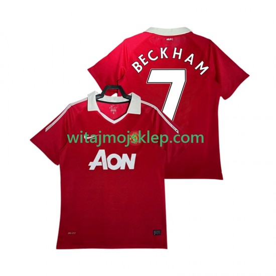 Koszulka Manchester United BECKHAM 7 Retro Męska Stroje Domowe 2011 2010 Krótkie Rękawy