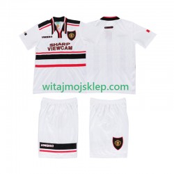 Koszulka Manchester United Retro Dziecięca Stroje Wyjazdowe 1998 Krótkie Rękawy