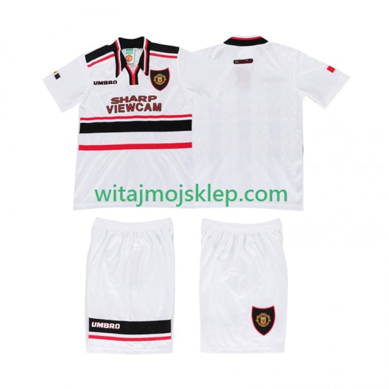 Koszulka Manchester United Retro Dziecięca Stroje Wyjazdowe 1998 Krótkie Rękawy