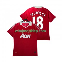 Koszulka Manchester United SCHOLES 18 Retro Męska Stroje Domowe 2011 2010 Krótkie Rękawy