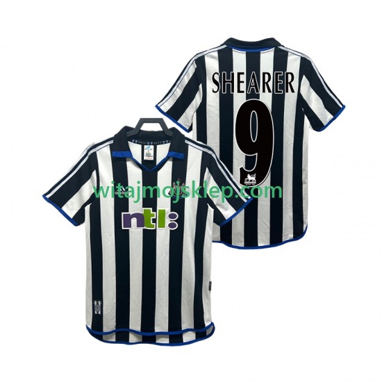 Koszulka Newcastle United SHEARER 9 2000 2001 Retro Męska Stroje Domowe Krótkie Rękawy