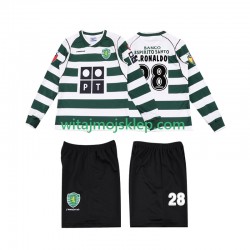 Koszulka Sporting CP Cristiano Ronaldo 28 2001 2003 Retro Dziecięca Stroje Domowe Długie Rękawy