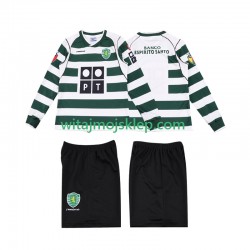 Koszulka Sporting CP 2001 2003 Retro Dziecięca Stroje Domowe Długie Rękawy