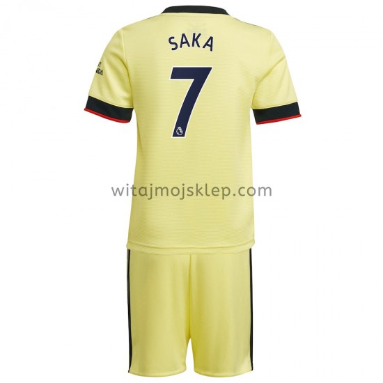 Koszulka Arsenal Bukayo Saka 7 Dziecięca Stroje Wyjazdowe 2021-2022 Krótkie Rękawy