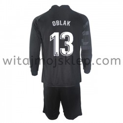 Koszulka Atlético Madryt Bramkarskie Jan Oblak 13 Dziecięca Stroje Wyjazdowe 2021-2022 Długie Rękawy