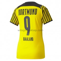 Koszulka Borussia Dortmund Erling Haaland 9 Damska Stroje Domowe 2021-2022 Krótkie Rękawy
