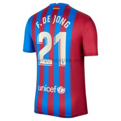 Koszulka FC Barcelona F.De Jong 21 Stroje Domowe 2021-2022 Krótkie Rękawy