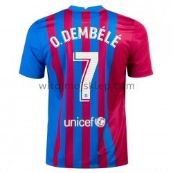 Koszulka FC Barcelona O. Dembele 7 Stroje Domowe 2021-2022 Krótkie Rękawy