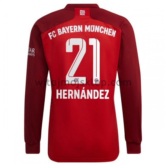 Koszulka Bayern Monachium Lucas Hernandez 21 Stroje Domowe 2021-2022 Długie Rękawy