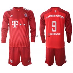 Koszulka Bayern Monachium Robert Lewandowski 9 Dziecięca Stroje Domowe 2021-2022 Długie Rękawy