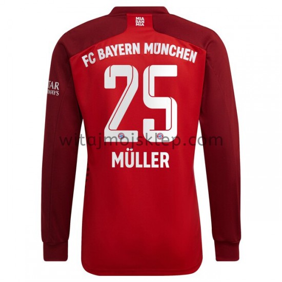Koszulka Bayern Monachium Thomas Muller 25 Stroje Domowe 2021-2022 Długie Rękawy
