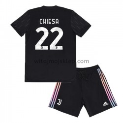 Koszulka Juventus Federico Chiesa 22 Dziecięca Stroje Wyjazdowe 2021-2022 Krótkie Rękawy