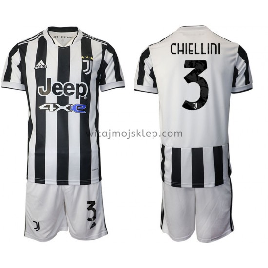 Koszulka Juventus Giorgio Chiellini 3 Dziecięca Stroje Domowe 2021-2022 Krótkie Rękawy