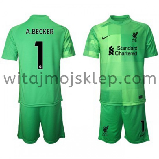 Koszulka Liverpool Bramkarskie Alisson Becker 1 Dziecięca Stroje Domowe 2021-2022 Krótkie Rękawy
