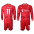 Koszulka Liverpool M.Salah 11 Dziecięca Stroje Domowe 2021-2022 Długie Rękawy
