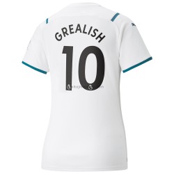 Koszulka Manchester City Jack Grealish 10 Damska Stroje Wyjazdowe 2021-2022 Krótkie Rękawy