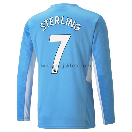 Koszulka Manchester City Raheem Sterling 7 Stroje Domowe 2021-2022 Długie Rękawy