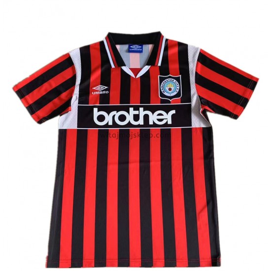 Koszulka Manchester City Retro Stroje Wyjazdowe 1996 Krótkie Rękawy