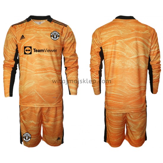 Koszulka Manchester United Bramkarskie Dziecięca Stroje Domowe 2021-2022 Długie Rękawy