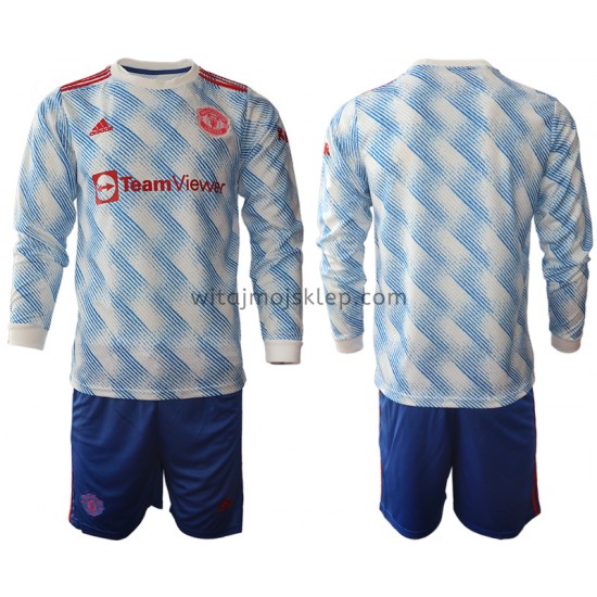 Koszulka Manchester United Dziecięca Stroje Wyjazdowe 2021-2022 Długie Rękawy