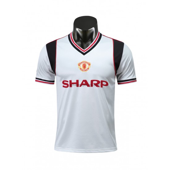 Koszulka Manchester United Retro Stroje Wyjazdowe 1985 Krótkie Rękawy