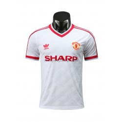Koszulka Manchester United Retro Stroje Wyjazdowe 1986 Krótkie Rękawy