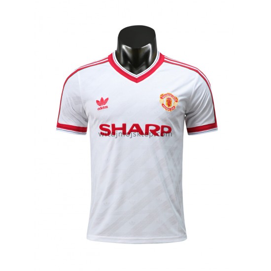 Koszulka Manchester United Retro Stroje Wyjazdowe 1986 Krótkie Rękawy