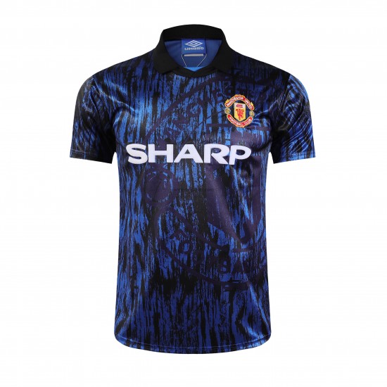 Koszulka Manchester United Retro Stroje Wyjazdowe 1993 Krótkie Rękawy