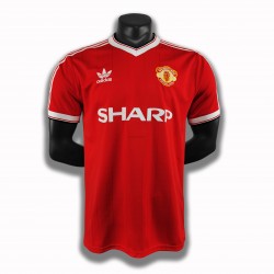 Koszulka Manchester United Retro Stroje Domowe 1984 Krótkie Rękawy