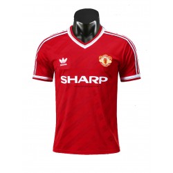 Koszulka Manchester United Retro Stroje Domowe 1986 Krótkie Rękawy