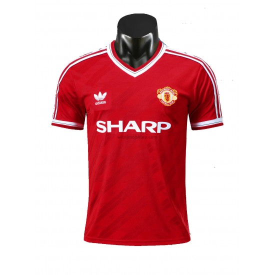 Koszulka Manchester United Retro Stroje Domowe 1986 Krótkie Rękawy