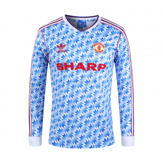 Koszulka Manchester United Retro Stroje Domowe 1992 Długie Rękawy Mens