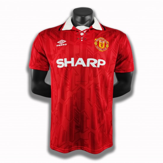 Koszulka Manchester United Retro Stroje Domowe 1994 Krótkie Rękawy