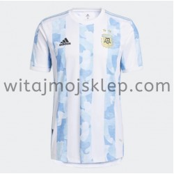 Koszulka Reprezentacja Argentyny Stroje Domowe 2021 Krótkie Rękawy