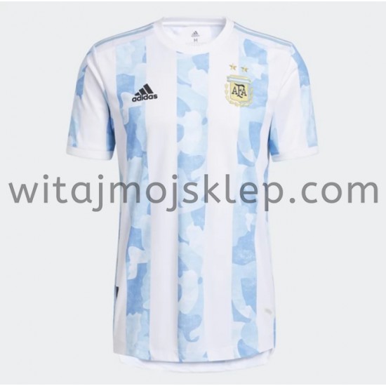 Koszulka Reprezentacja Argentyny Stroje Domowe 2021 Krótkie Rękawy