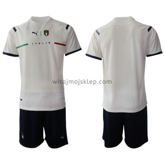 Koszulka Reprezentacja Włoch Dziecięca Stroje Wyjazdowe 2021-2022 Krótkie Rękawy