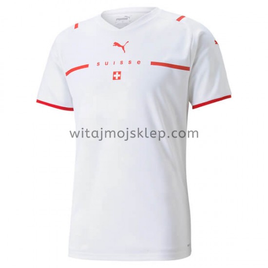 Koszulka Reprezentacja Szwajcarii Stroje Wyjazdowe 2021-2022 Krótkie Rękawy