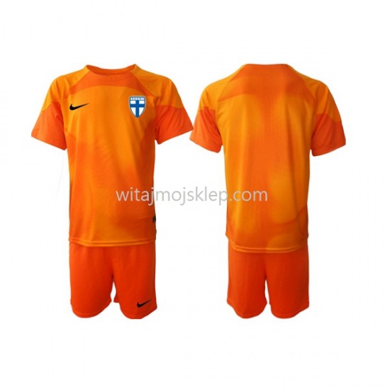 Koszulka Reprezentacja Finlandii Bramkarskie Dziecięca Stroje Domowe 2022-2023 Krótkie Rękawy