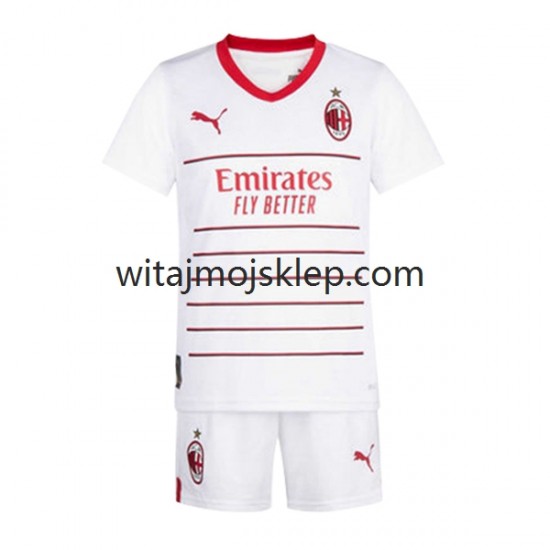 Koszulka AC Milan Dziecięca Stroje Wyjazdowe 2022-2023 Krótkie Rękawy