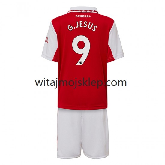 Koszulka Arsenal Gabriel Jesus 9 Dziecięca Stroje Domowe 2022-2023 Krótkie Rękawy
