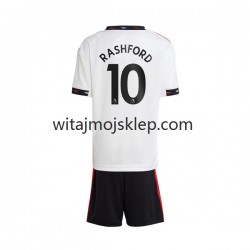 Koszulka Manchester United Rashford 10 Dziecięca Stroje Wyjazdowe 2022-2023 Krótkie Rękawy