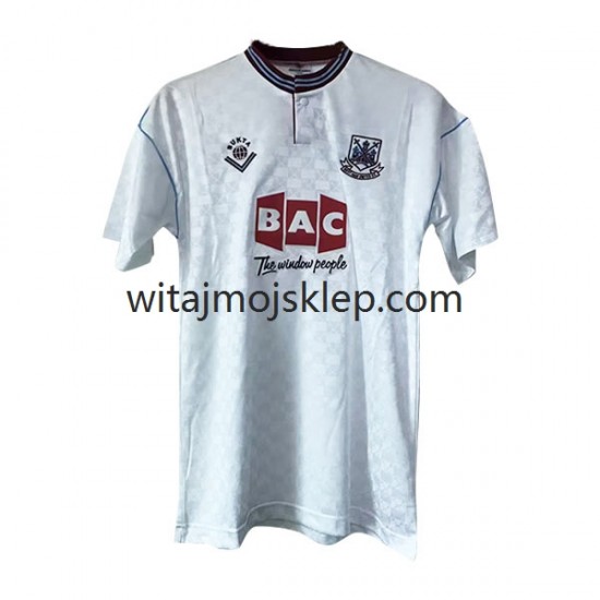 Koszulka West Ham United Retro Męska Stroje Wyjazdowe 1989-1990 Krótkie Rękawy