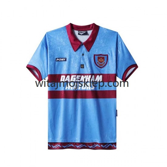 Koszulka West Ham United Retro Męska Stroje Domowe 1995-1996 Krótkie Rękawy