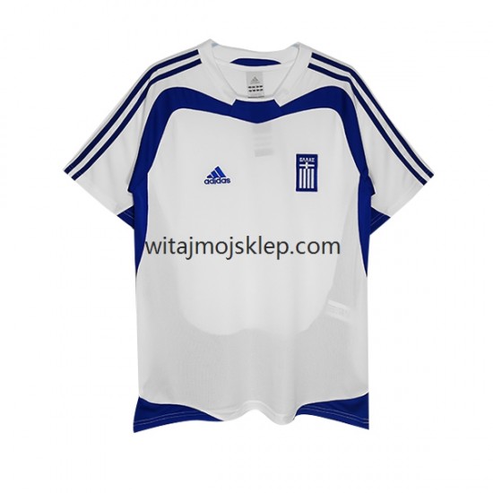 Koszulka Reprezentacja Grecji Retro Męska Stroje Domowe 2004 Krótkie Rękawy