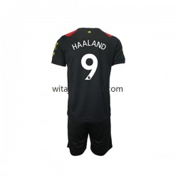 Koszulka Manchester City Haaland 9 Męska Dziecięca Stroje Wyjazdowe 2022-2023 Krótkie Rękawy