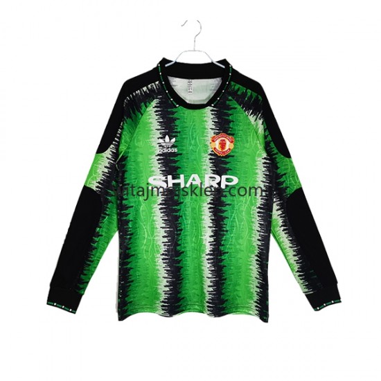 Koszulka Manchester United Bramkarskie Retro Męska Stroje Domowe 1990-1991 Długie Rękawy