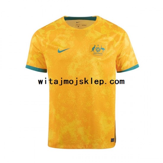 Koszulka Reprezentacja Australii Męska Stroje Domowe World Cup 2022 Krótkie Rękawy