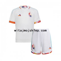 Koszulka Reprezentacja Belgii Dziecięca Stroje Wyjazdowe World Cup 2022 Krótkie Rękawy