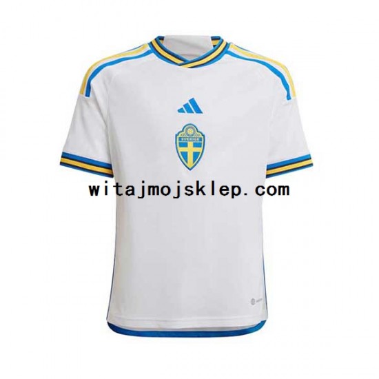 Koszulka Reprezentacja Szwecji Męska Stroje Wyjazdowe 2022 Krótkie Rękawy