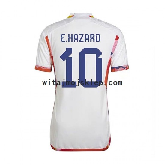 Koszulka Reprezentacja Belgii Eden Hazard 10 Męska Stroje Wyjazdowe World Cup 2022 Krótkie Rękawy